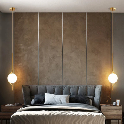 Suspension LED en verre laiteux style art déco — LZ4X9P2