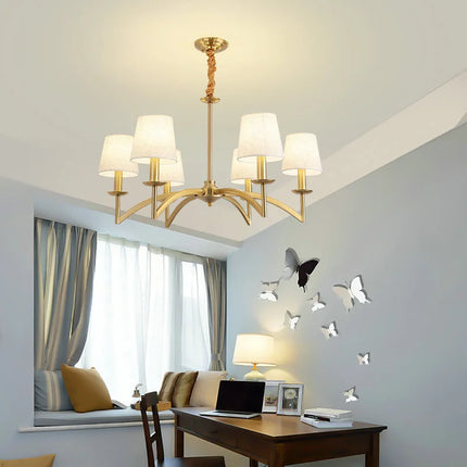 Lustre rétro américain en tissu pour décoration intérieure lumineuse — LZ4X9M