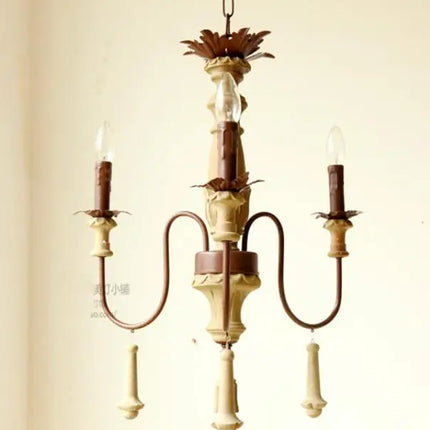 Lustre industriel en résine antique avec bougeoirs LED intégrés — LZ4X9P2Q