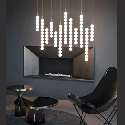 Suspension Art Déco en verre doré et finition chromée — LZ4X9P