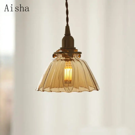 Suspension rétro en verre et laiton pour intérieur créatif — LZ4P9XQ