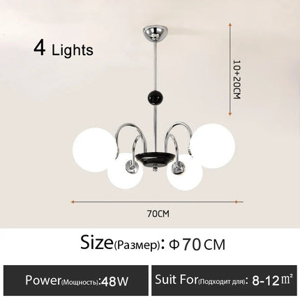 Lustre suspension nordique moderne en chrome avec LED intégrée — LZ4X9T2