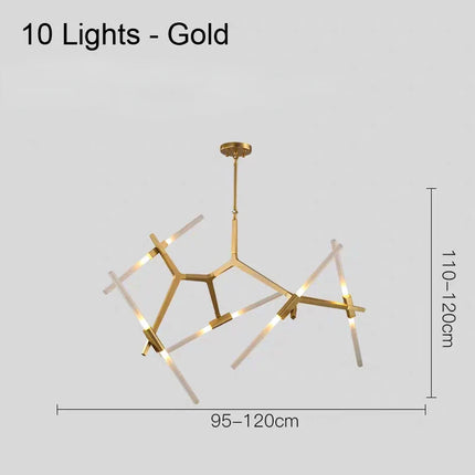 Suspension lustre moderne tube LED en verre pour décoration — LZ4X9P2