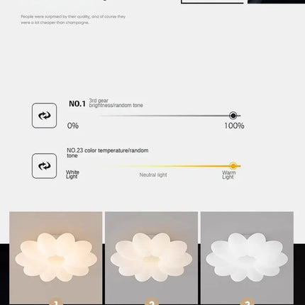Plafonnier LED fleurs avec lumière trois couleurs pour chambre d’enfant — LZ4XJ9
