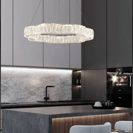 Lustre moderne en cristal avec éclairage LED élégant — LZ4P9XJ