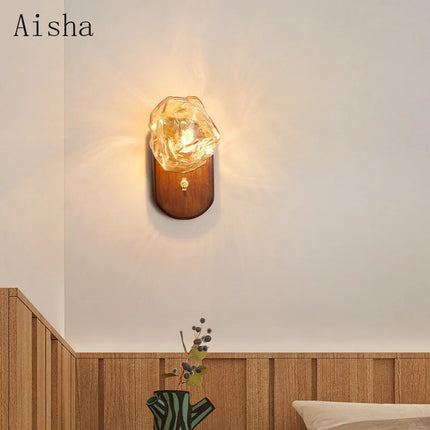 Applique murale japonaise en bois au design minimaliste glaçons — LZ4X9T2