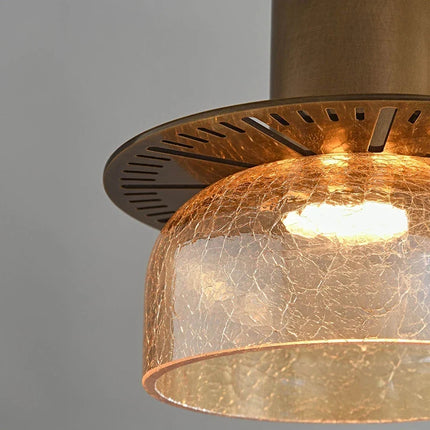 Suspension en verre craquelé avec LED et câble ajustable — LZ4P9X