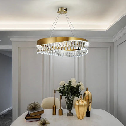 Lustre en cristal de luxe pour éclairage intérieur décoratif — LZ4X9T1