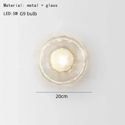 Applique murale nordique en verre transparent avec lampe métal — LZ4N7Q2