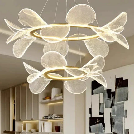 Lustre suspension minimaliste en acrylique à pétales design — LZ4XJ9