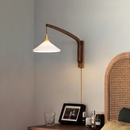 Applique murale pliante en céramique style vintage japonais noyer — LZ4J9Q2M