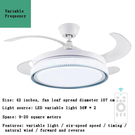 Plafonnier LED intelligent à pales rétractables au design moderne — LZ4X9T