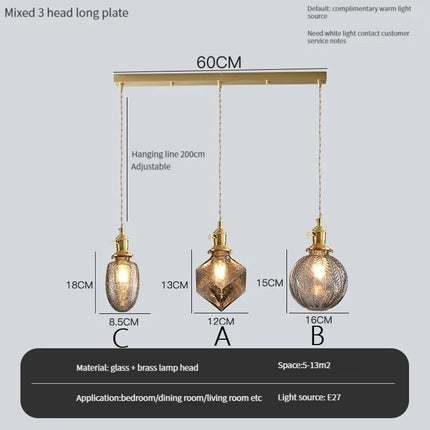 Lustre vintage Edison avec abat-jour en verre cristal pour bar loft — LZ4X9T2