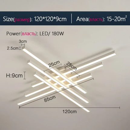 Plafonnier LED à bande longue design contemporain — LZ4X9M