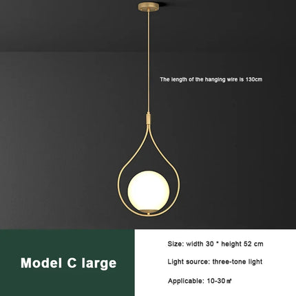 Lustre LED minimaliste en verre pour hôtel — LZ4X9P