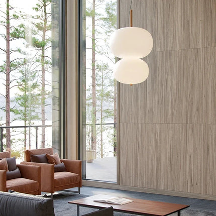 Suspension salon design nordique avec grande boule en verre et bois — LZ4X9T2