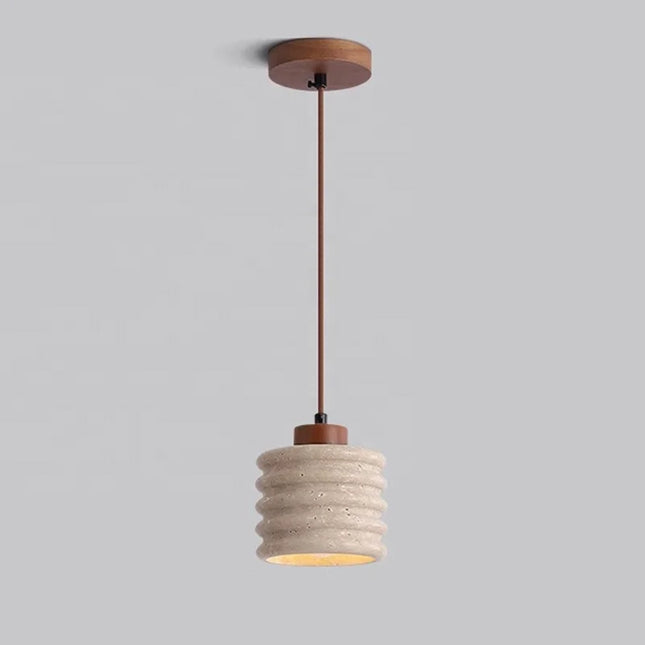 Lustre suspension bois design wabi-sabi pour décoration intérieure — LZ4X9M