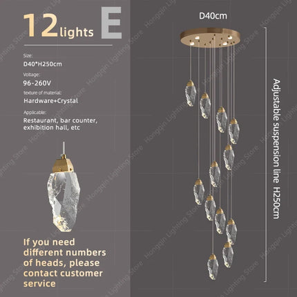 Lustre moderne en cristal pour éclairage raffiné — LZ4X9P2