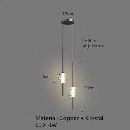 Suspension LED en laiton avec cordon réglable design moderne — LZ4XJ9