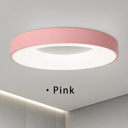 plafonnier led macaron moderne circulaire grain de bois réglable