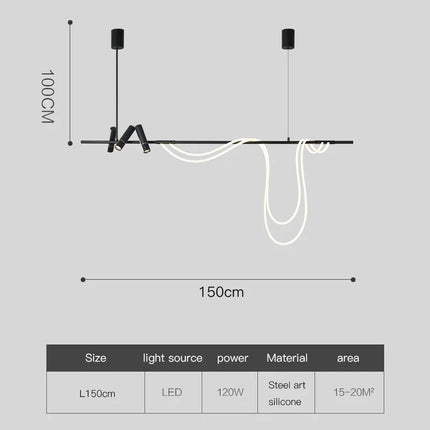 Suspension LED intérieure longue au design simple — LZ4X7P9