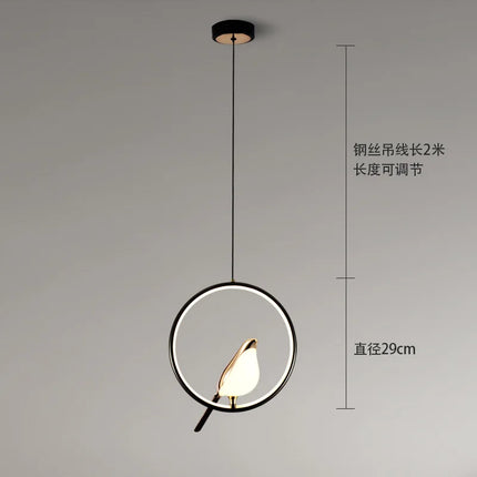 Lustre suspendu nordique en acrylique avec oiseaux LED — LZ4X9J