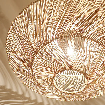Suspension design japonaise en rotin forme ovni pour intérieur moderne — LZ4X9T2