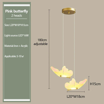Lustre suspension LED design papillon transparent nordique — LZ4X9M