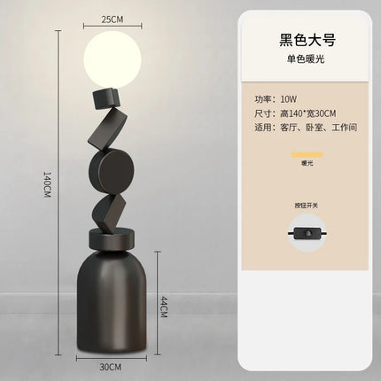 Lampadaire rond en verre au design moderne pour décoration — LZ4X9J