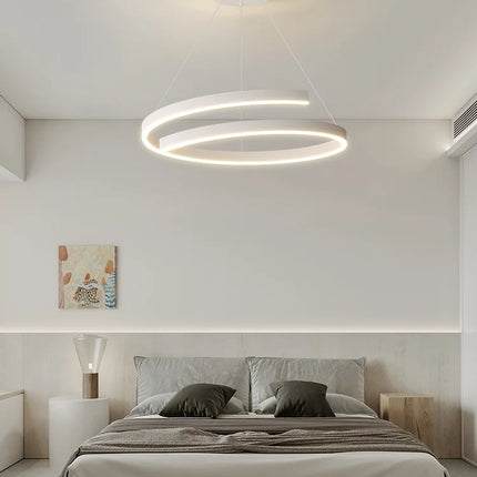 Lustre suspension moderne anneau en fer doré avec LED intégrée — LZ4P9XQ