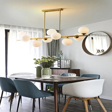 Lustre suspension en cuivre avec globe en verre pour intérieur — LZ4X9P2