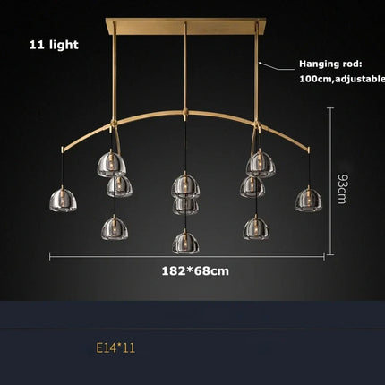 Lustre rétro américain en laiton et cristal pour éclairage élégant — LZ4N7Q2M