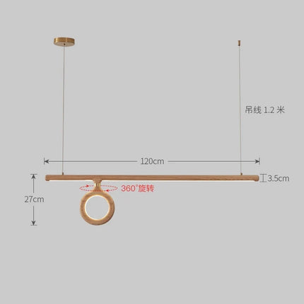Lustre en bois style nordique japonais pour éclairage intérieur — LZ4X9M