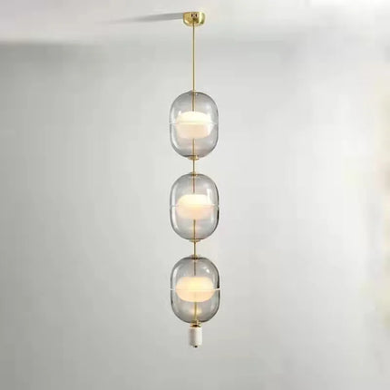 Suspension nordique en verre avec plafonnier marbre et métal — LZ4X9Q2