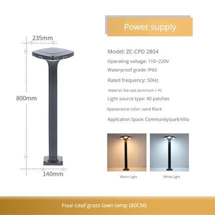 Lampadaire solaire LED étanche en silicium monocristallin pour jardin — LZ4X9P2