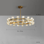 Diamètre B 60 cm / Cadre doré / Lumière chaude