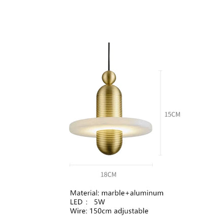 Lustre en marbre naturel style nordique pour intérieur élégant — LZ7D3X