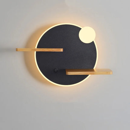 Applique murale LED nordique avec étagère intégrée et chargeur USB — LZ4X9P2