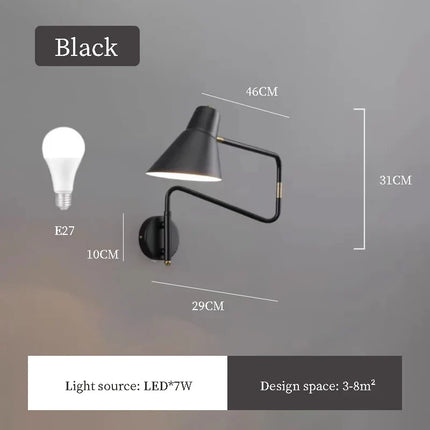 applique murale à LED design pivotant pour intérieur moderne