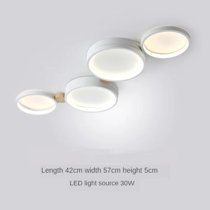 plafonnier moderne en bois avec éclairage led intérieur