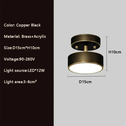 Plafonnier LED rond en cuivre pour vestiaire — LZ4P9XQ