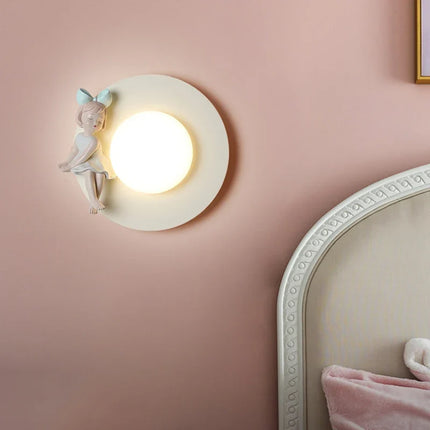Applique murale ronde à piles design princesse sans câblage — LZ4X9P2