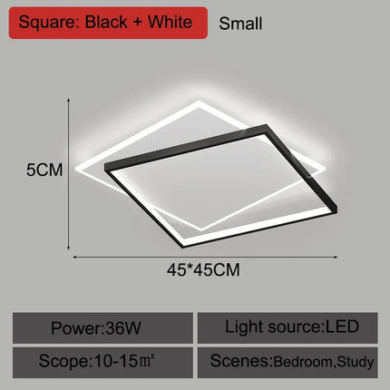 Plafonnier LED ultra mince moderne avec télécommande — LZ4X9M