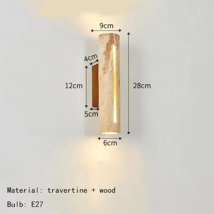 Applique murale art déco en pierre naturelle et bois pour ambiance chaleureuse — LZ4X9P2Q