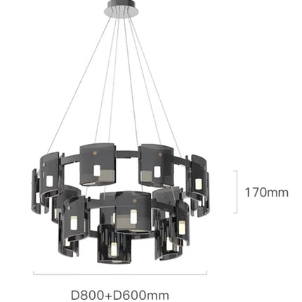 Lustre en verre fumé pour décoration élégante — LZ4X9T