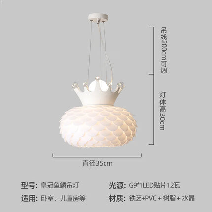 Lustre suspension lumière chaude design moderne pour chambre fille — LZ4X9P2