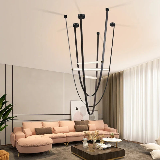 Suspension tube LED en verre au design minimaliste postmoderne — LZ4X9T2