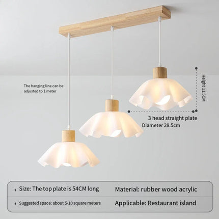 Plafonnier LED décoratif style nordique rétro japonais en forme de fleur — LZ4QJ7M