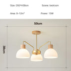 3 lampes - Bois clair / Lumière blanche-6000k