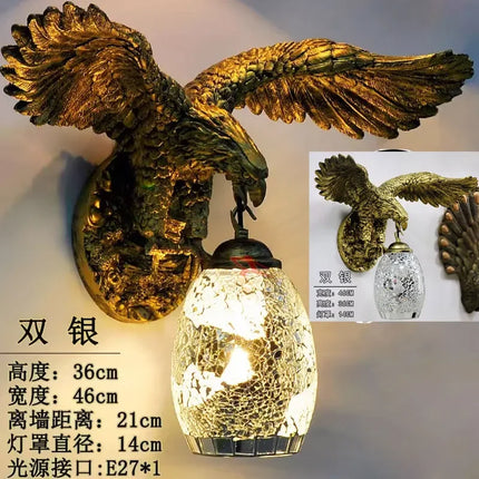 Applique murale artistique lumineuse style rétro bohème avec aigle — LZ4X9T2